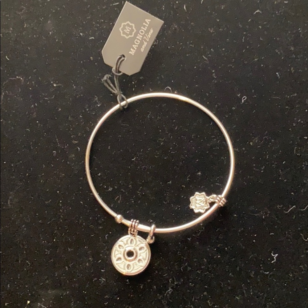 Magnolia and Vine Button Charm Bracelet